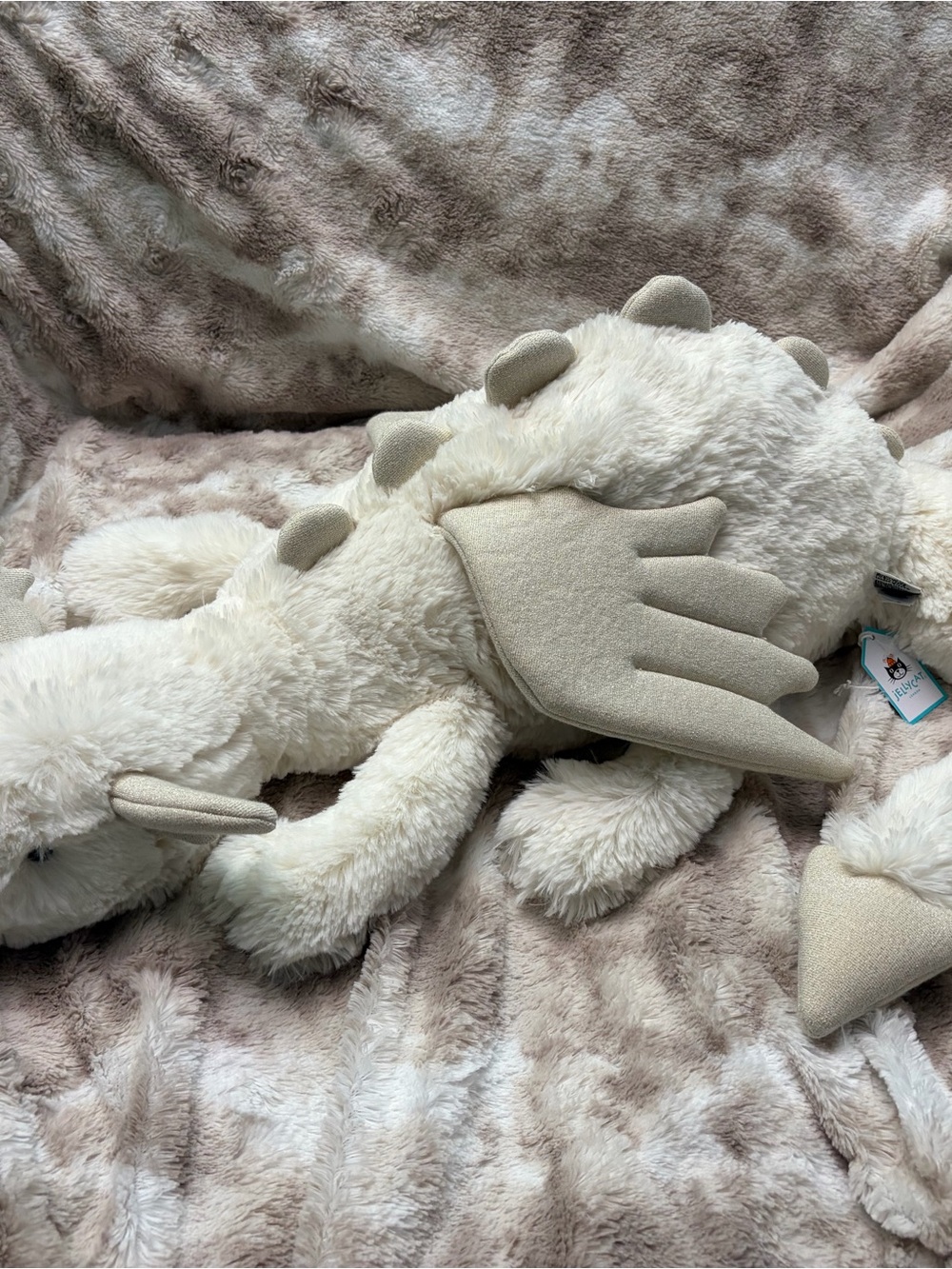 Jellycat huge snow dragon NWT